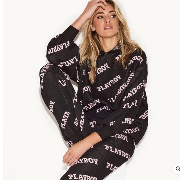 NWOT | Playboy X Missguided | High Waist Premium Knit Leggings | Size 4 | Black - Picture 2 of 9